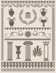 Fototapeta premium Ancient Greek and Roman Design Elements
