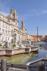 Fototapeta na wymiar Fontana of the Four Rivers in Rome