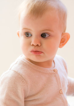 Closeup portrait of funny baby