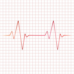 Vector heart beats cardiogram illustration