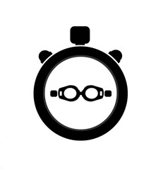 Lunettes de natation dans un chronomètre