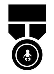 Bébé dans une médaille