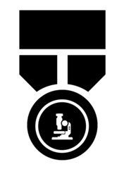 Microscope dans une médaille