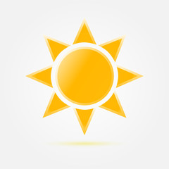 Yellow vector sun icon