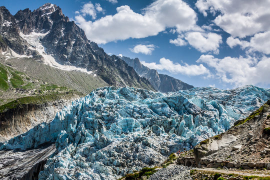 Argentiere Glacier in Chamonix Alps, Mont Blanc Massif, France.