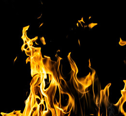 fire on a black background