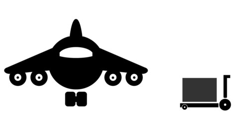 Monte-charges et un avion de ligne	