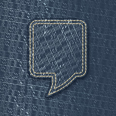 Jeans textured speech bubble