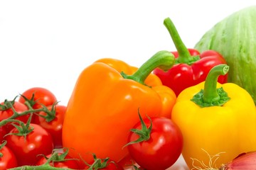 Tomaten, Paprika, Salat und Zwiebel - Gemüse