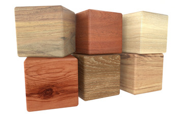 cubes of wood , parqet samples