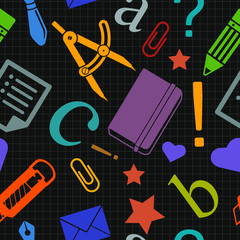 Vector seamless school pattern. Eps10