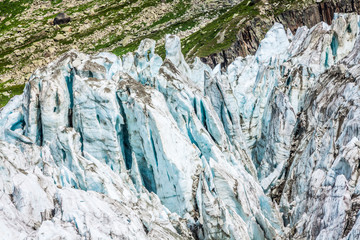 Fototapeta na wymiar Argentiere Glacier view, Chamonix, Mont Blanc Massif, Alps, Fran
