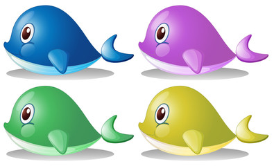 Fototapeta premium Four whales