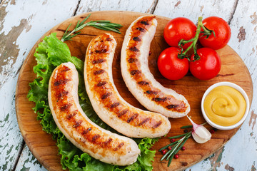 Grilled chicken sausages
