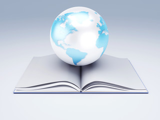 open book and globe. knowledge  concept