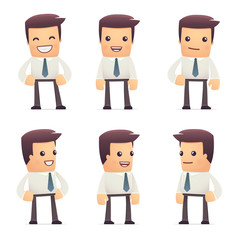 set of manager character in different poses