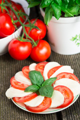 Tomatoes with mozzarella