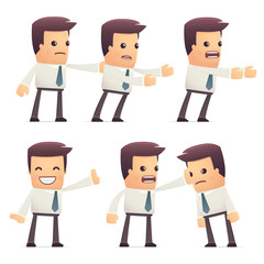 set of manager character in different poses