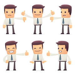 set of manager character in different poses