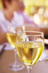 glasses of chardonnay wine