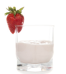 strawberry yogurt in a glass