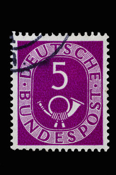 Posthorn_alte Deutsche Briefmarke 1