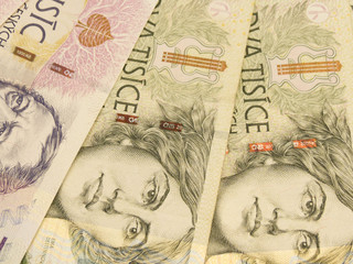 Czech korunas banknotes