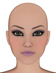 女性の顔アップ
