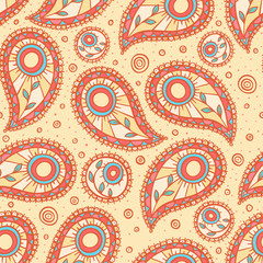 orange and blue paisley
