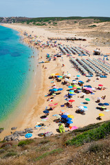 Crowded beach in Sardinia