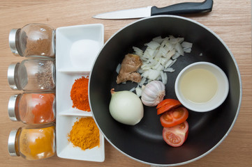 Ingredients of indian masala dishes