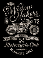 Fototapeta premium Hand Painted Vintage Motorcycle Graphic