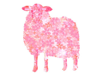 未　桜　年賀状