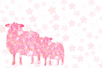 未　桜　年賀状