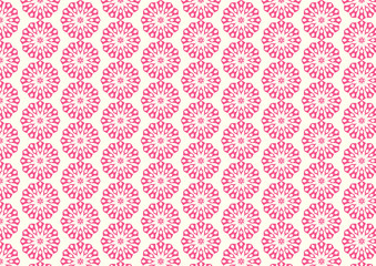 Pink Retro and Modern Flower Pattern on Pastel Background