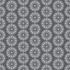Silver Retro and Modern Flower Pattern on Pastel Background