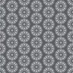 Poster Silver Retro and Modern Flower Pattern on Pastel Background © steafpong