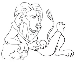 Hungry lion