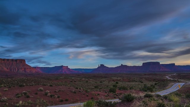Route 128 near Moab Utah at Sunset Castle Valley, Parriot Mesa, 