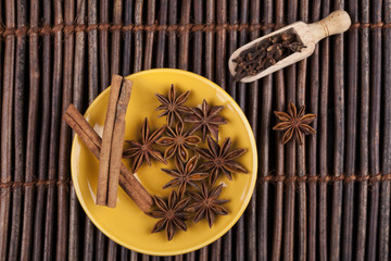 Cinnamon on Yellow Plate