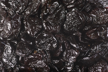 Dried prunes close-up