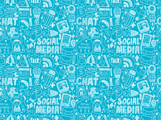 seamless doodle communication pattern