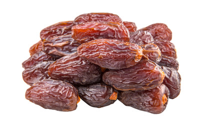 Date fruits over white background