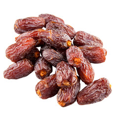 Date fruits over white background
