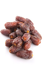 Date fruits over white background