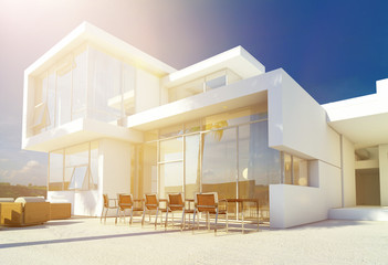 Modern angular luxury tropical villa © XtravaganT