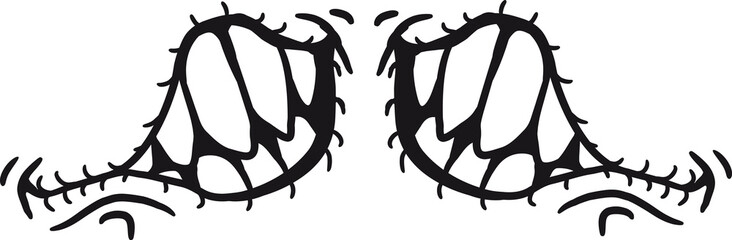 2 Grinsende böse horror Monster Münder