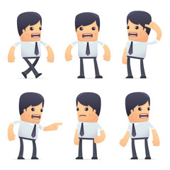 set of businessman character in different poses