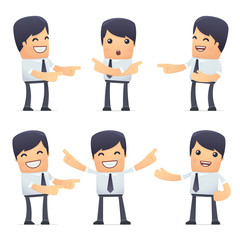 set of businessman character in different poses