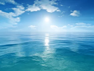 Deurstickers Oceaan golf blauwe lucht oceaan
